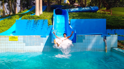 an overview of the Cannon Ball water ride - Black Thunder, Coimbatore