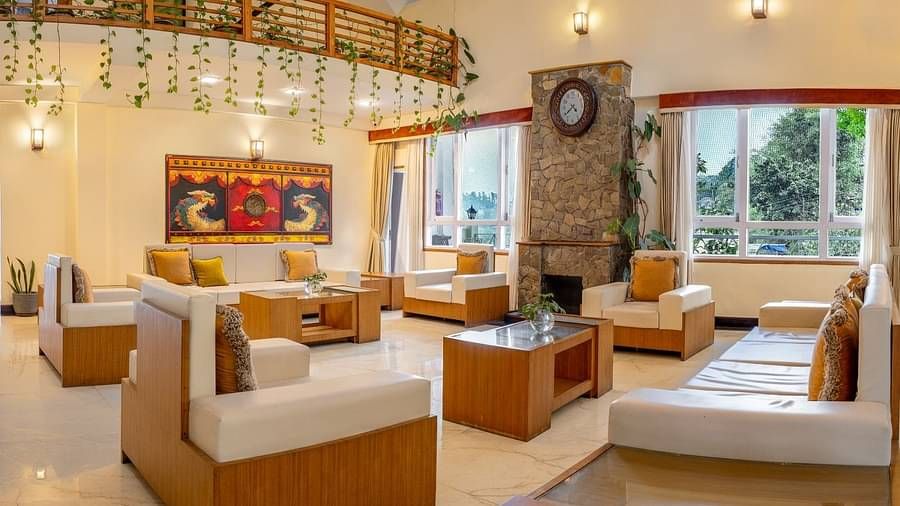 lobby area with comfortable seating at Summit Lillium Hotel & Spa, Kalimpong