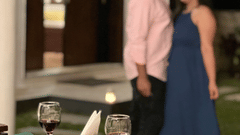 A couple in a romantic setup