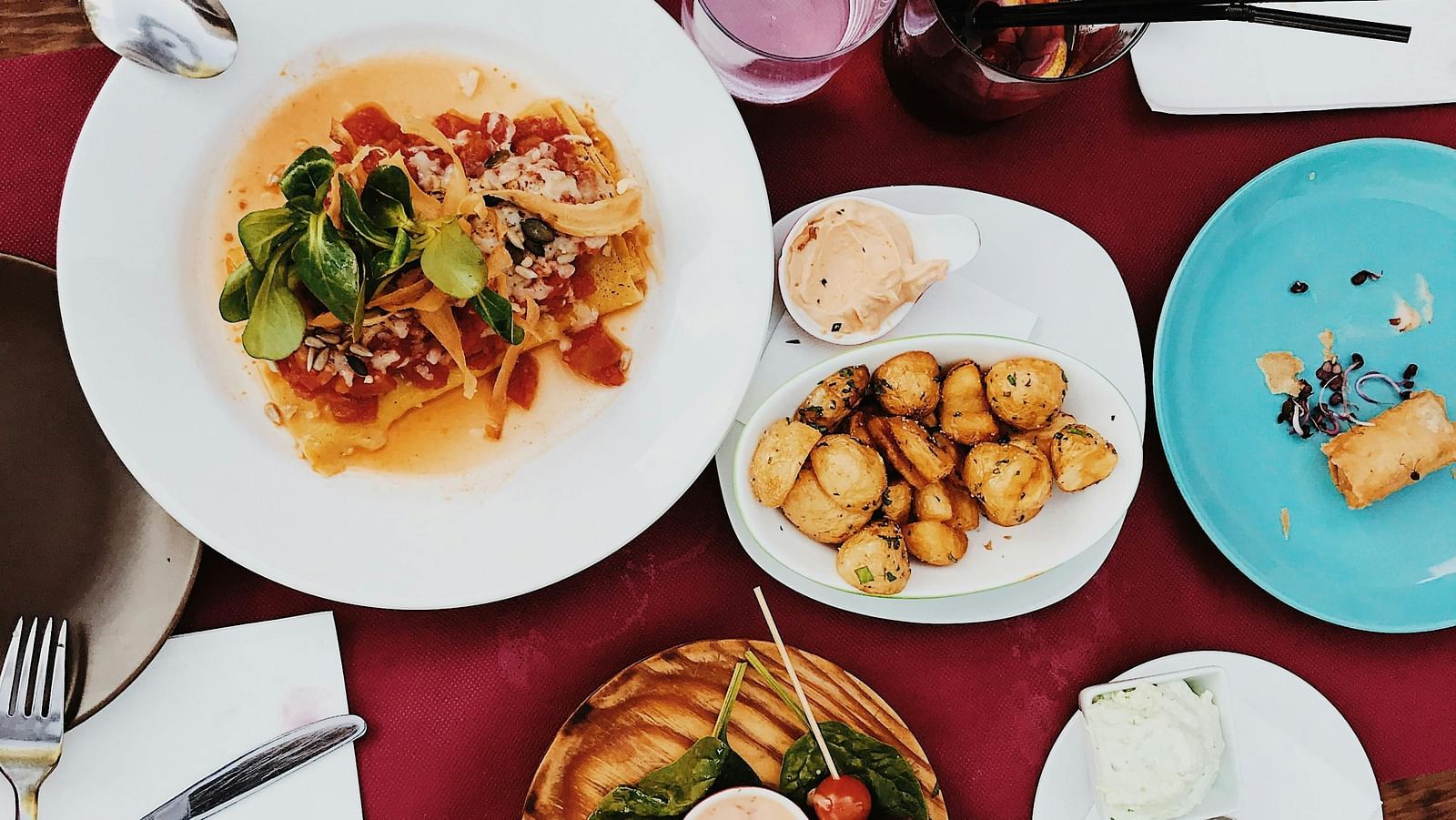An assortment of various dishes showcasing different types of food