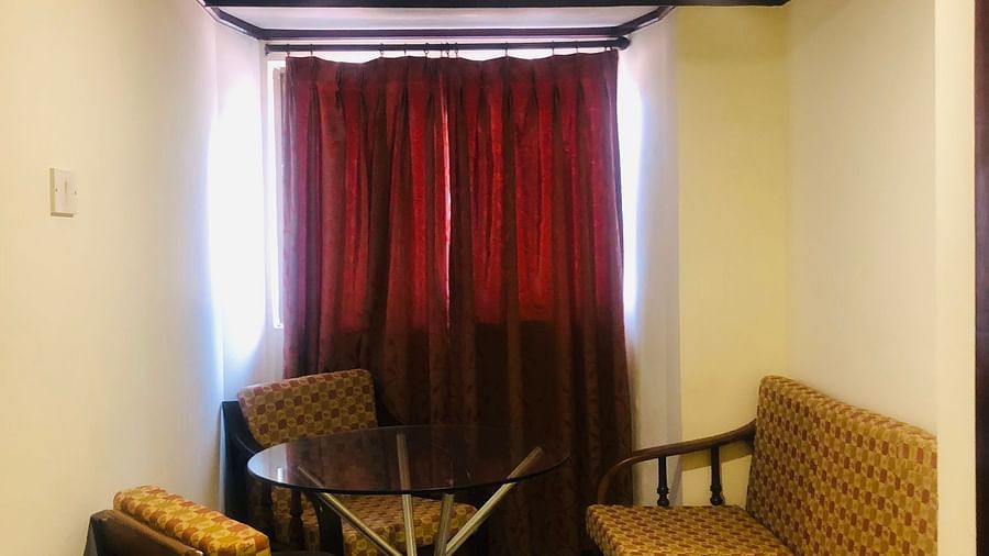 View of separate seating area in  Suite with cosy interior - Jayaram Hotel, Pondicherry
