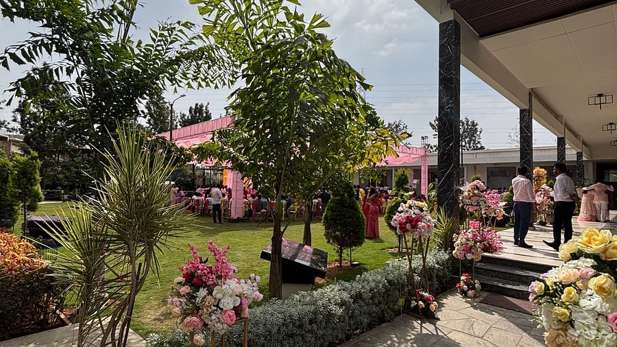 Stylish Outdoor Area with Hanging Plants and Vibrant Lighting - VRR Astoria Hotel and Conventional Centre