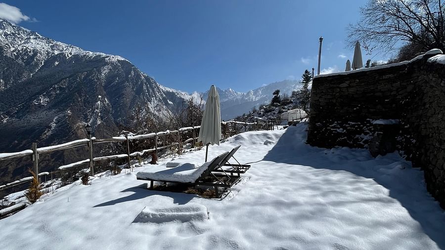 Image of outdoor space covered with snow | Faraway Cottages, Auli