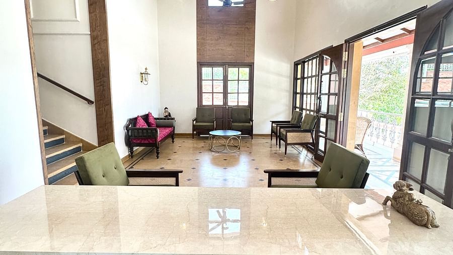 view from the reception desk at Summer House, Nandi Hills