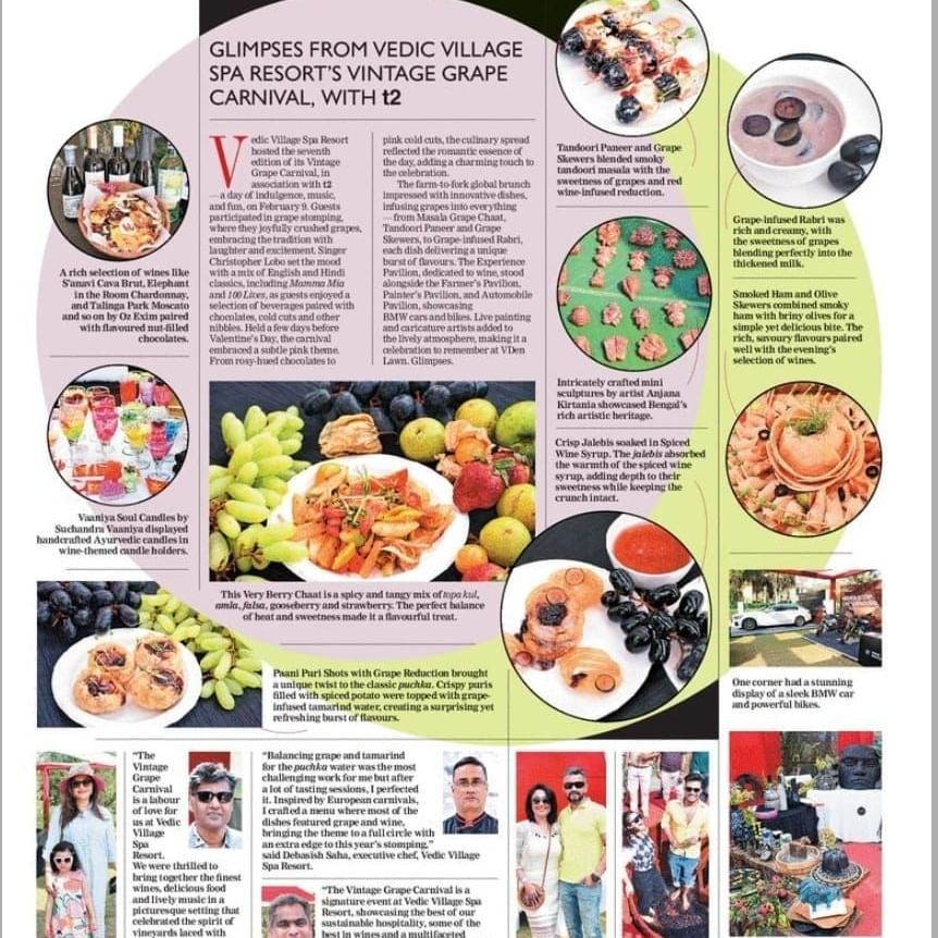 An article about the Stomp in Vedic Village Spa Resort as featured in the backpage WHATUP section of The Telegraph newspaper.