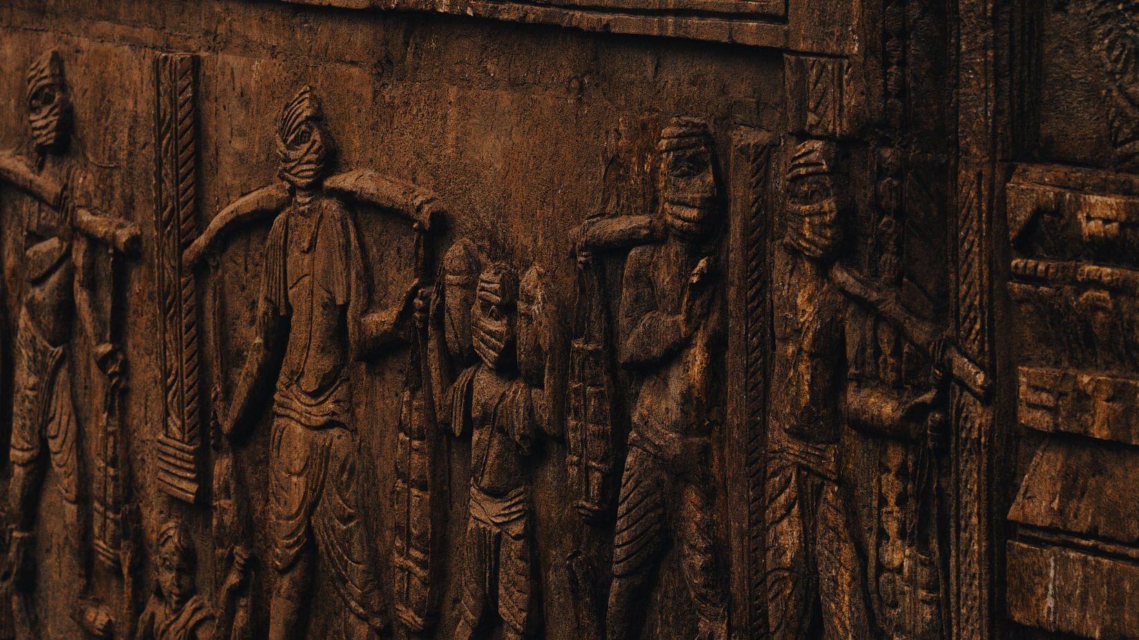 Stone carvings on the wall