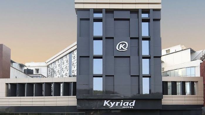 A long shot of the facade of Kyriad Hotels, India