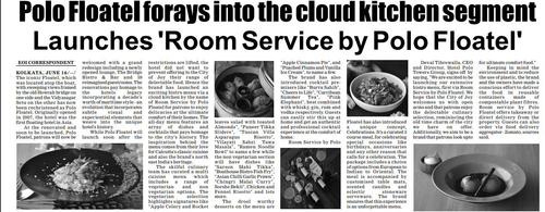 An article from The Echo of India 17th June 2021 pg 10 - polo floatel kolkata