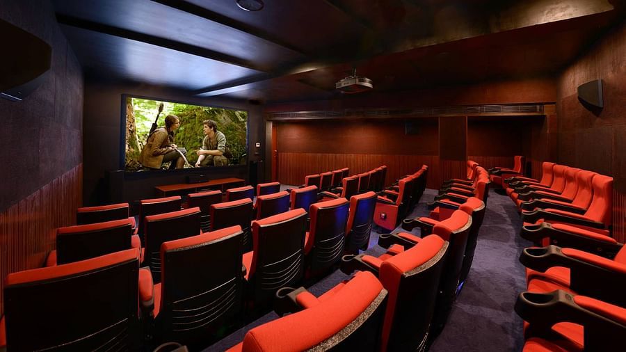 seating arrangements inside the mini theatre - Ananta Udaipur Staycation