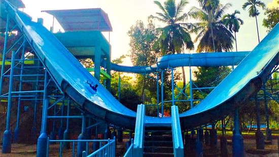 an overview of Side Winder water ride - Black Thunder, Coimbatore