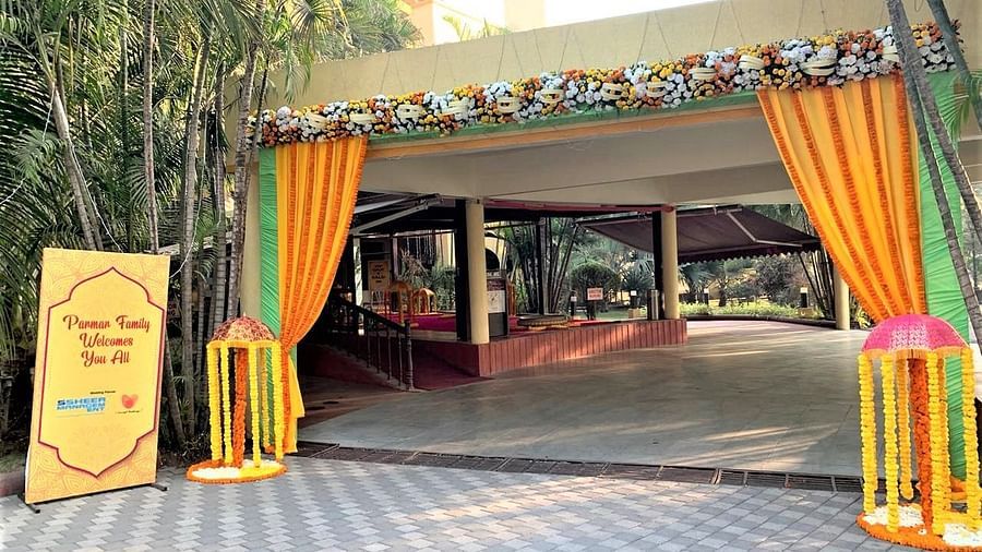 Damanganga Valley Resorts Pvt Ltd - the front porch decorated with flowers