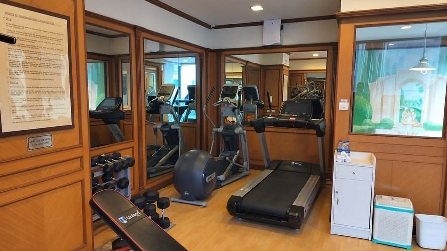 Fully equipped fitness center at St Marks Hotel with treadmills, weights, and gym amenities