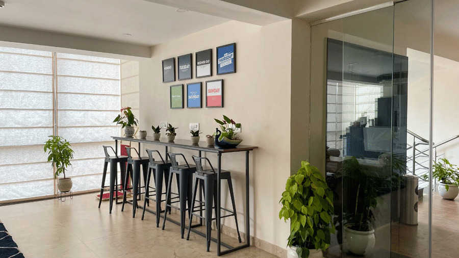 Corner view image of of the lobby with ample of natural lighting coming from outside - Lords Eco Inn Belagavi
