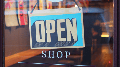 Open shop shopping sign