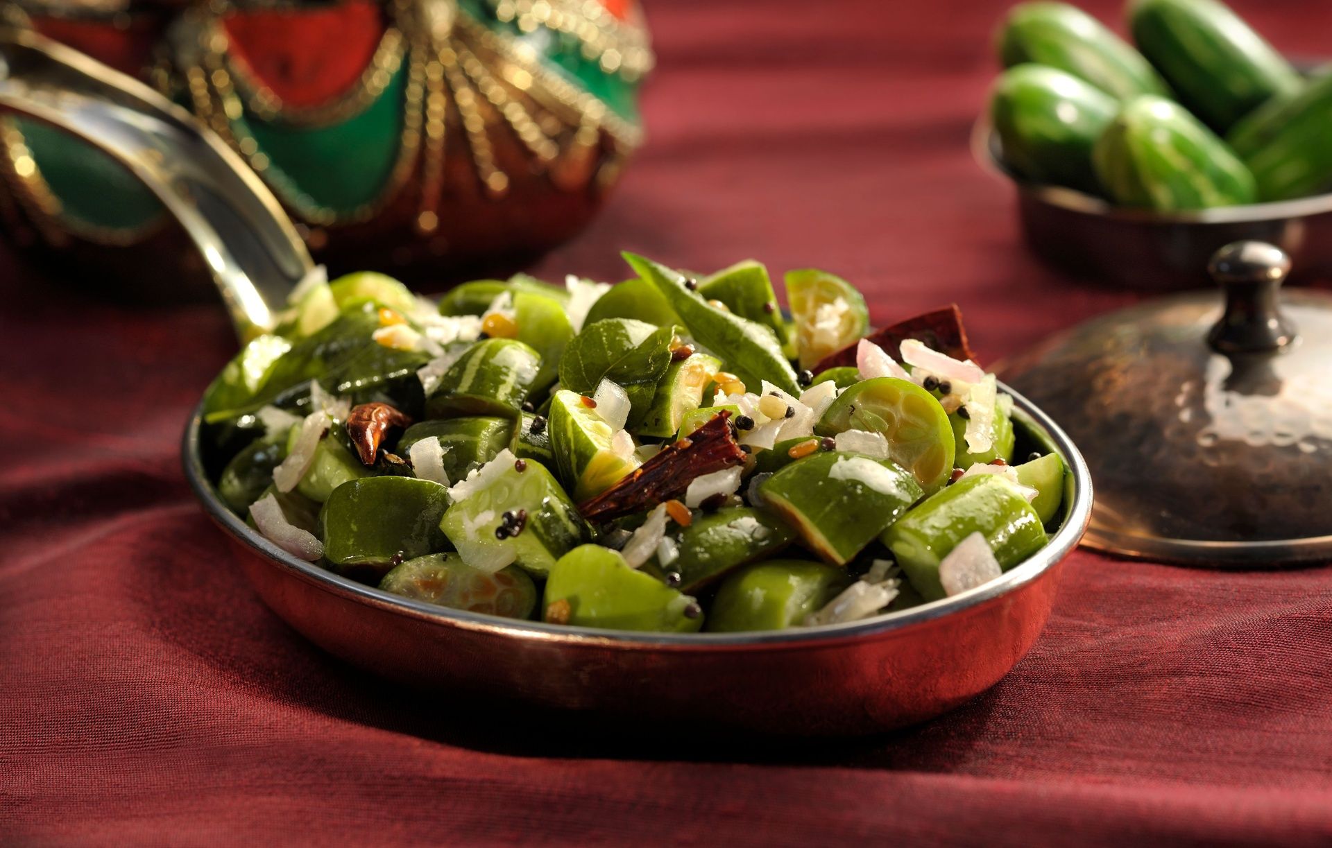 South Indian stir-fry of green vegetables and spices.
