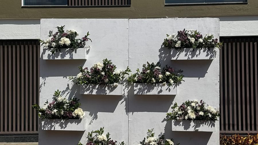 Elegant floral arch setup for a garden event at VRR Astoria Hotel and Convention Centre