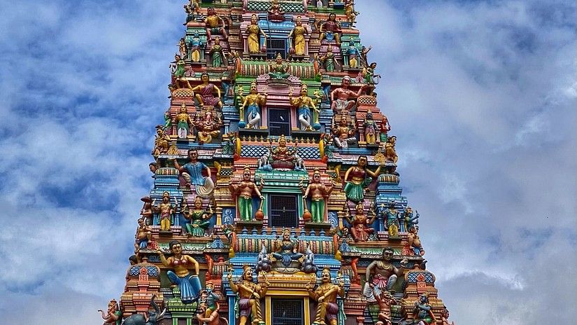 The tower of the Tirupati Temple 