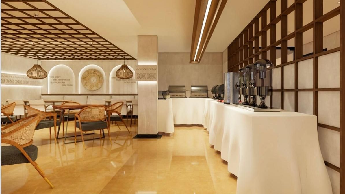 interiors of the restaurant at Hotel La Premier