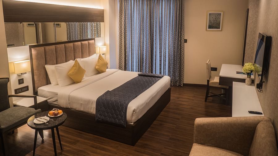 view of a king size bed of a Luxury Room 