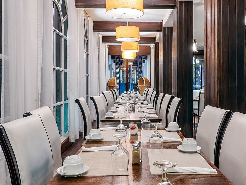 A dining setup in our event venue - S Hotel Kingston, Jamaica
