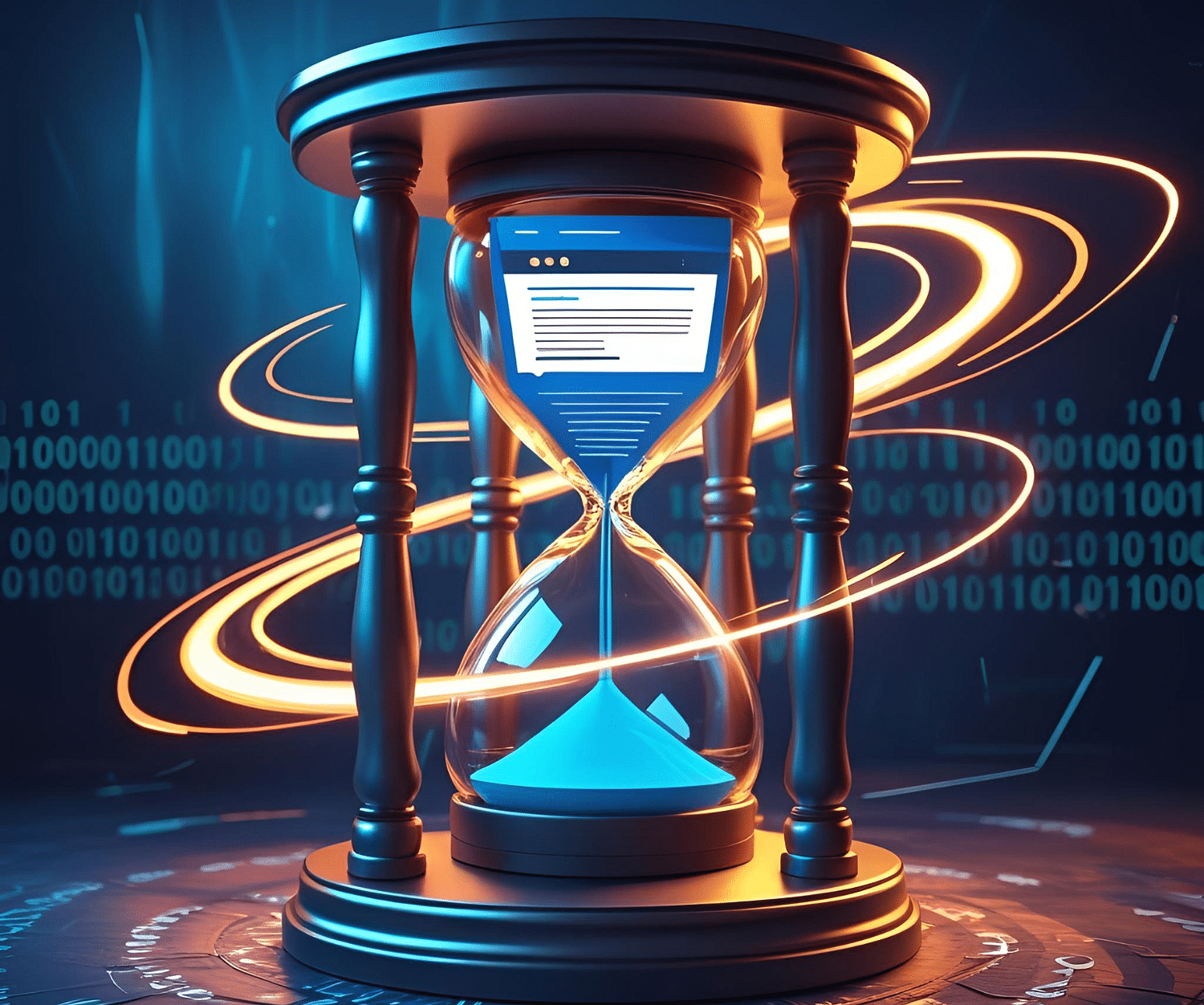 A sand timer with a digital-tech design