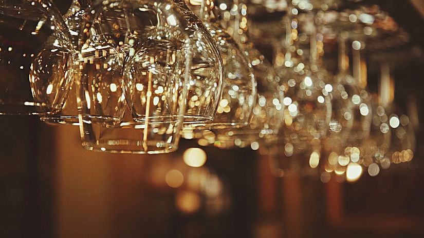 an image of wine glasses arranged upside down