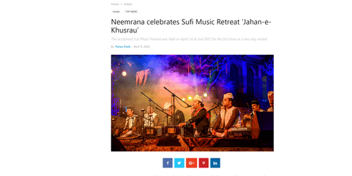 article about Neemrana's sufi music retreat