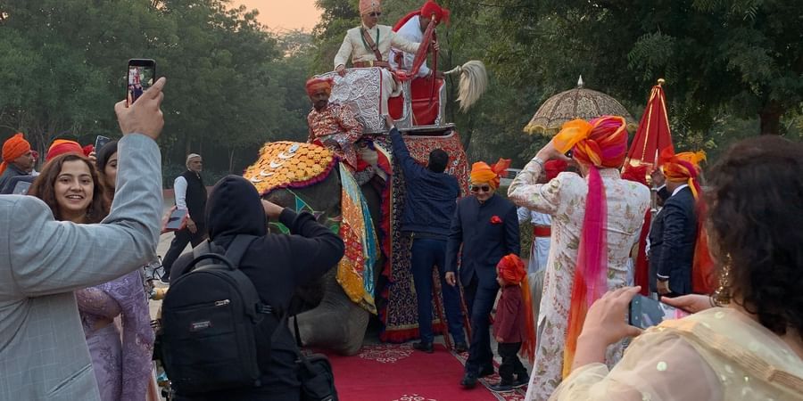 Baraat Process - Groom Arrival on elephant