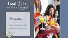 Boat Party cretive with a girl looking at cocktail glasses - Polo Floatel Kolkata