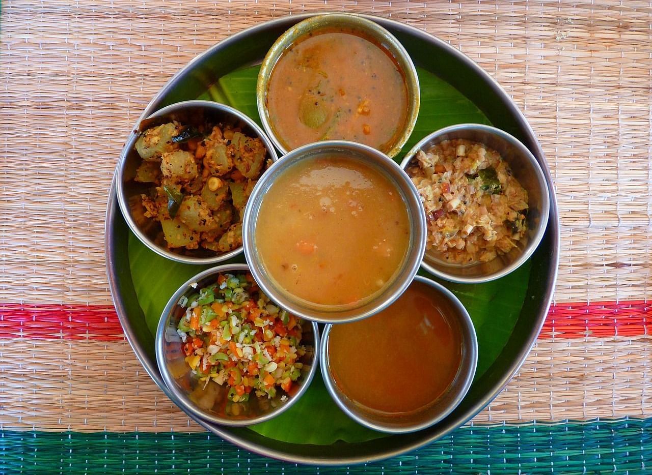 Image of a plate filled with different variety of food.