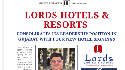 A newsletter page with text and images under the heading Lords Hotels & Resorts.
