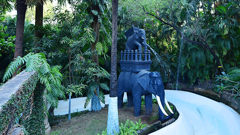 Water Kingdom - View of the ELEPHANT-SAFARI at the water park