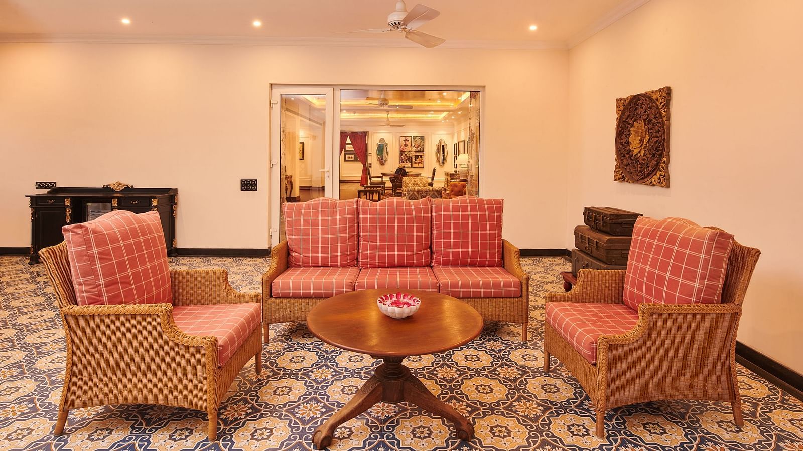 Cosy living area with armchairs and warm lighting at MAYFAIR Tea Resort, Siliguri