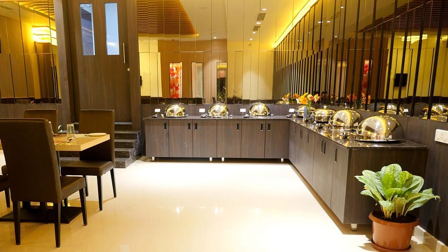 buffet setting at a restaurant of ASR Parklane, Hosur