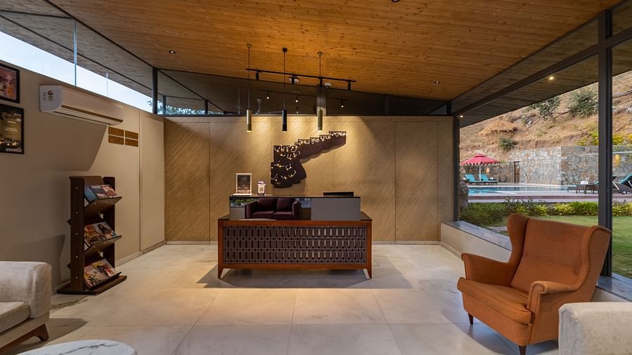 view of the reception area at Stone Wood Hotel, Kumbhalgarh
