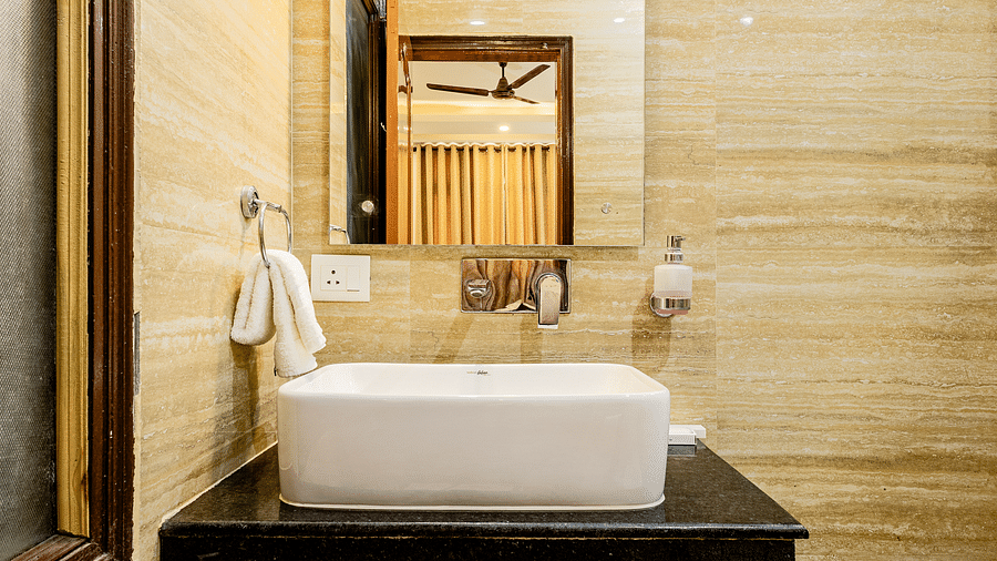 Image of a sink in the sharrom at Lime Tree Hotels and Banquet Hall Near Huda Metro, Gurgaon