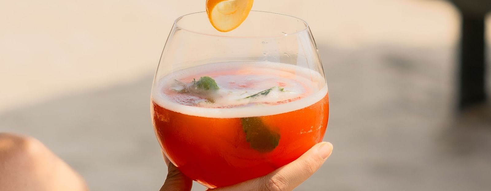 Close up shot of a drink at Royale Amata - By the Beach.