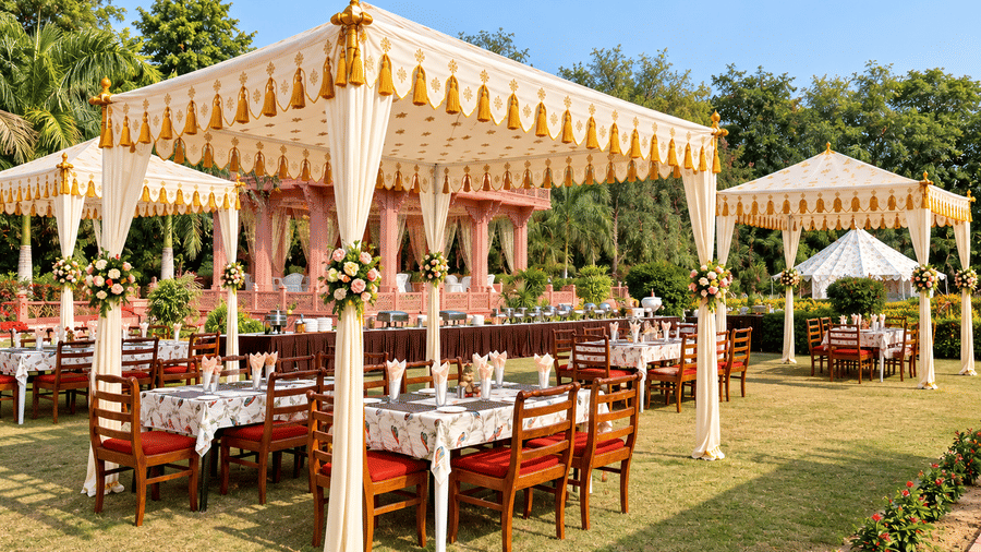 Elegant Garden Buffet Under Marquee-Canopy-3