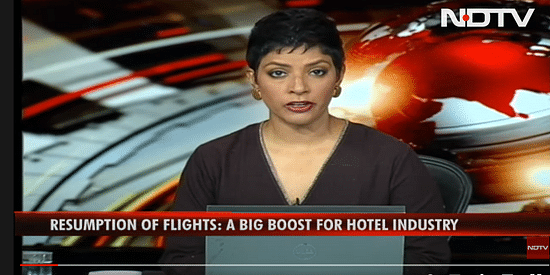 A picture of NDTV news channel