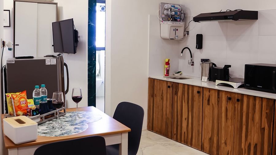 Kitchen of room 501 at Wabi-Sabi Juhu 3