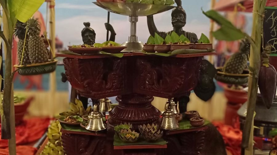 Intricately designed food tower at SRM Hotel Tiruchirappalli- Hotel 
