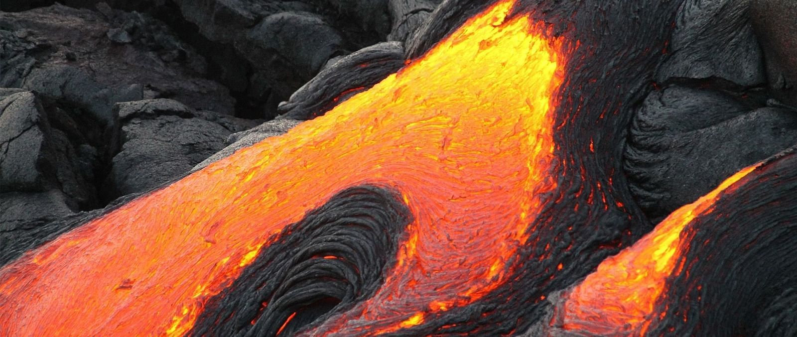 An image of hot red lava flowing