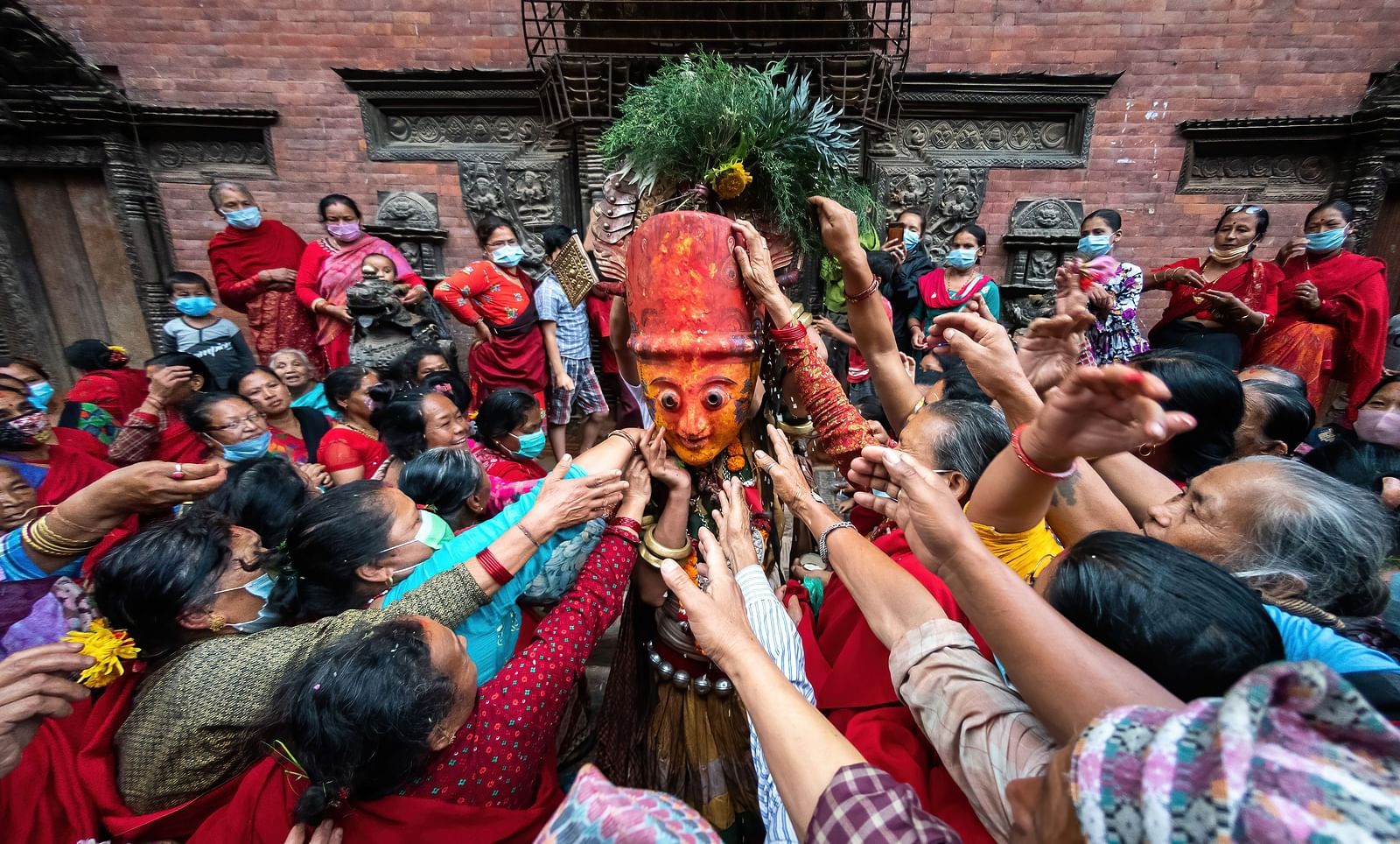 The navadurga nachh where people have gathered to celebrate it