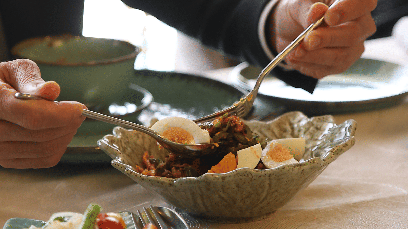 A Thai dish is served during a dining experience at Erawaan, The Claridges New Delhi.