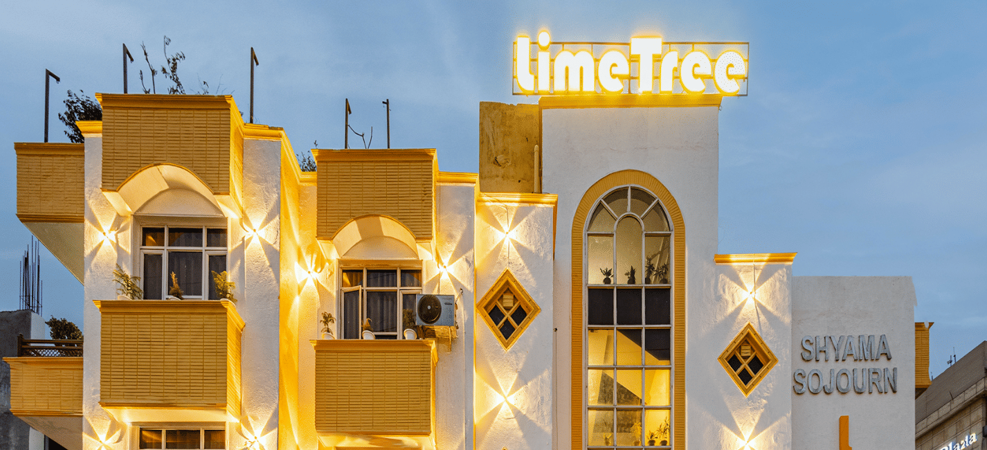 Facade of  Lime Tree Hotels and Banquet Hall Near Huda Metro, Gurgaon