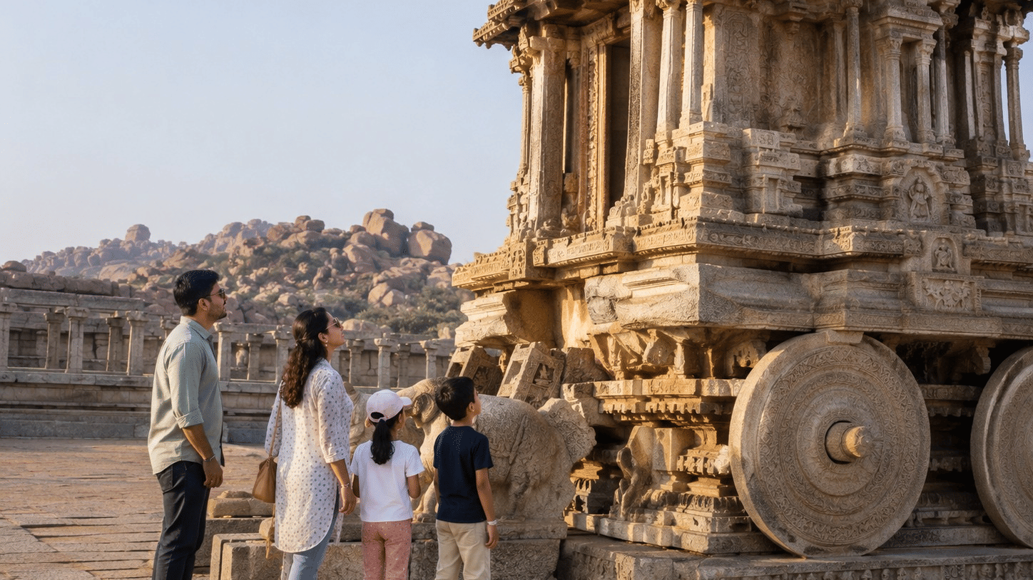 Hampi with kids family trip Nature Trails Ashoka Resort Hampi family stay