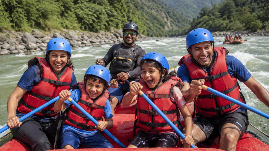 Family rafting India beginner experience