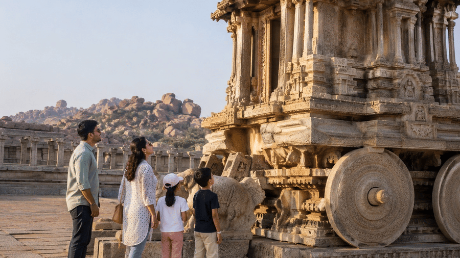 Hampi with kids family trip Nature Trails Ashoka Resort Hampi family stay