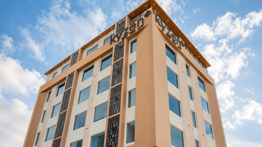 Hotel Kyzen exterior building facade – Shamshabad Airport, Hyderabad