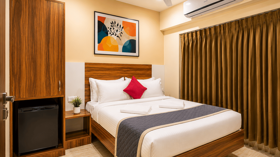 Modern guest accommodation at Urban Comforts featuring stylish interiors and comfortable bedding for a seamless stay